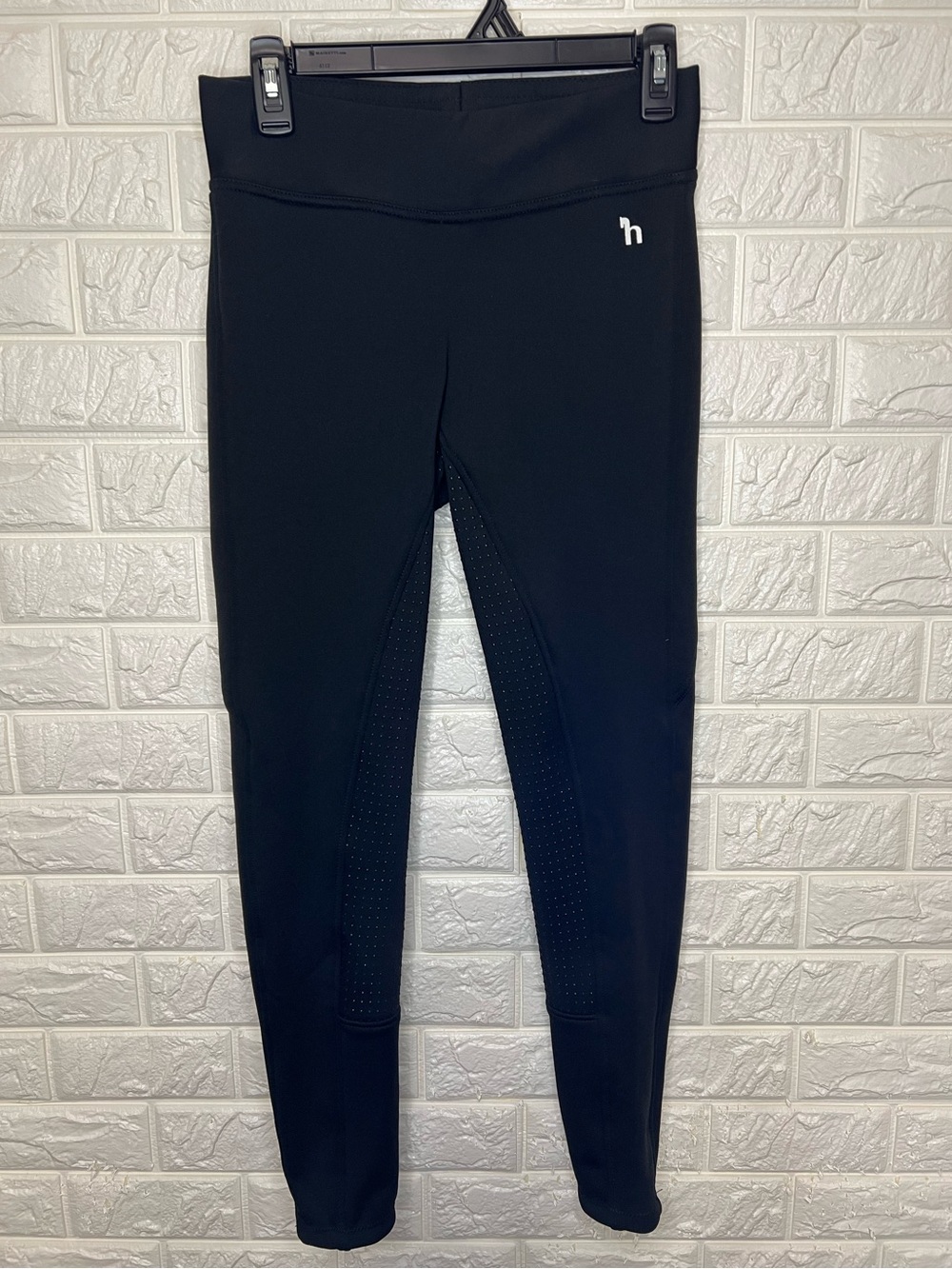 Black High-Waist Riding Breeches Leggings with Grip
